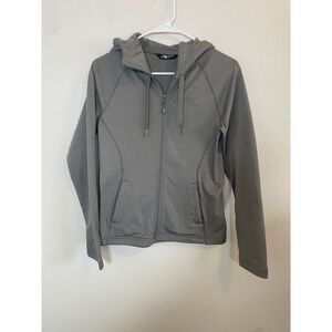 Women's XS North Face Womens Gray Full Zip Up Hoodie Waffle Line Jacket Pocketst